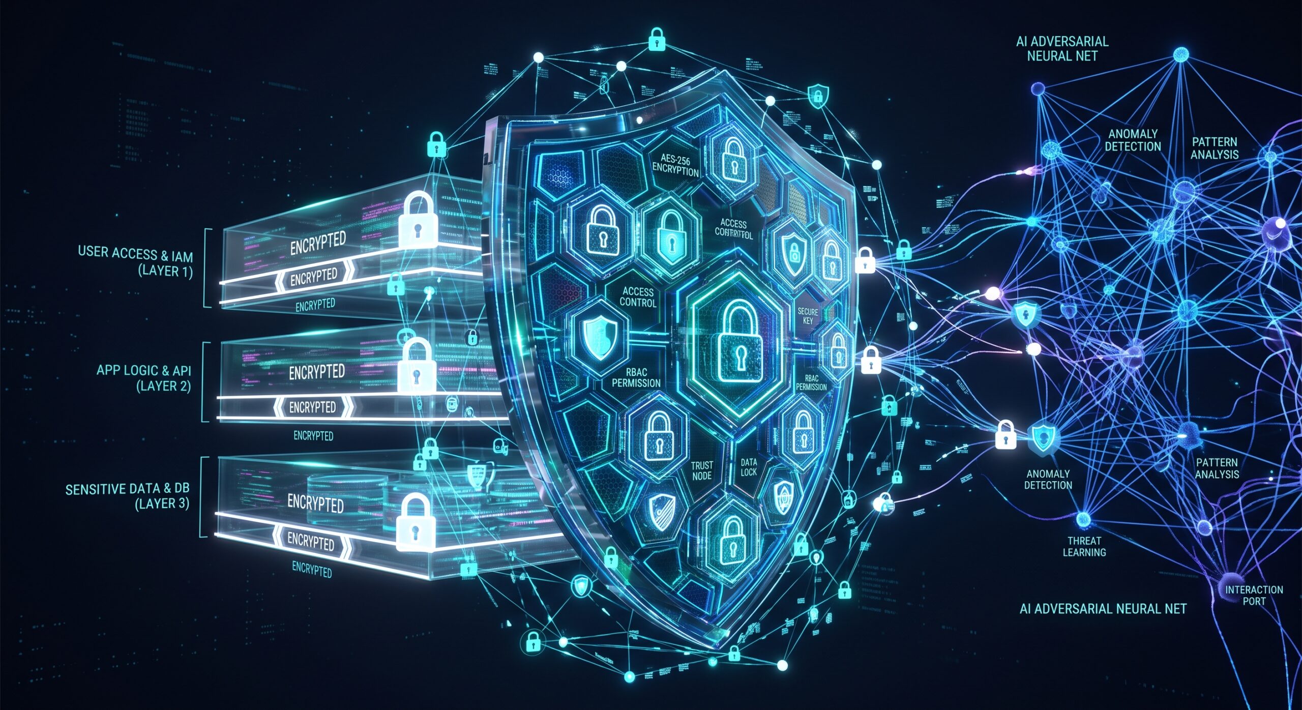 Multi-Layered Cyber Security and AI Data Encryption Guardrails